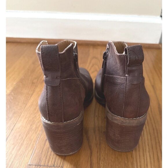 Crown Vintage Womens Ankle Boots Side Zip Brown Leather Size 9 Hashel - Picture 4 of 11